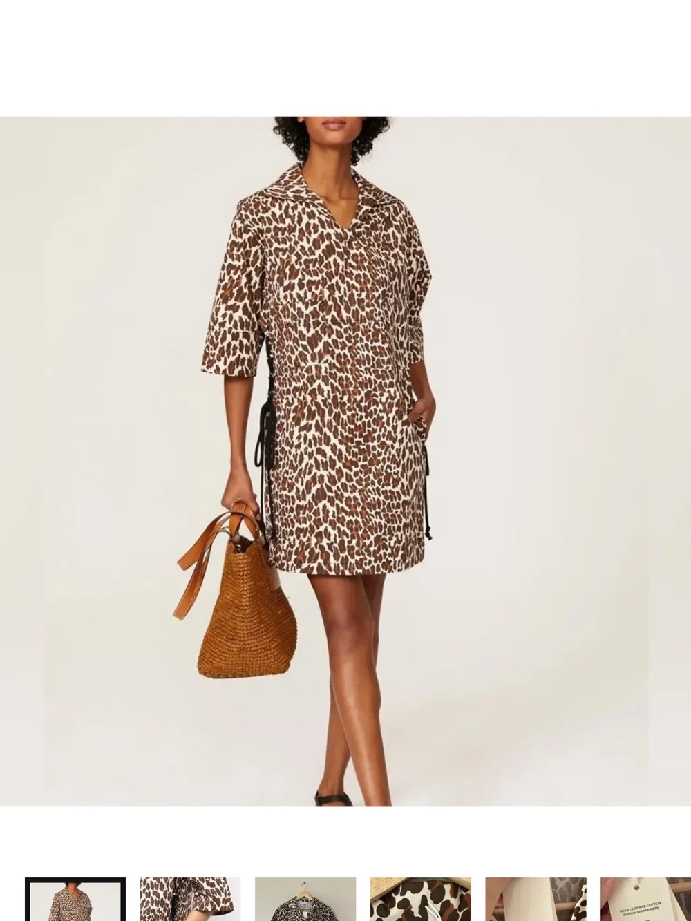 Tory Burch Reva Leopard poplin dress size 10